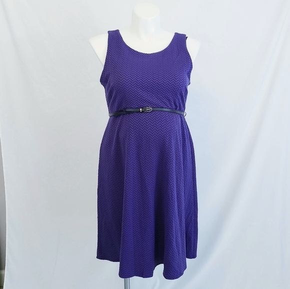 NWOT Motherhood Maternity Sleeveless A-Line Purple Chevron - Picture 1 of 11
